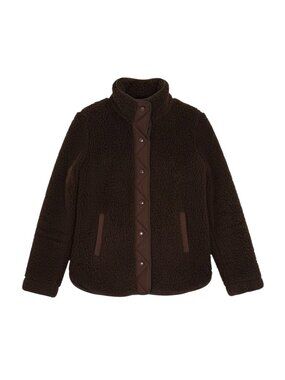 Abercrombie Fitch Soft AF Collection Fleece Sherpa Jacket Brown XS
